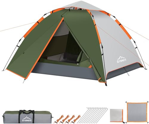 Gysrevi Camping Zelt Quick Up Kuppelzelte Wurfzelt Winddicht Dome Tent 2-3 Zelt Personen für Camping Outdoor Trekking