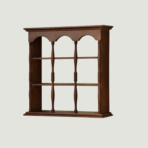 HukaMosx Retro Floating Shelf, 9 Grid Shelf for Storge and Display, Wooden Shelf for Wall, Wall Mounted Wood Shelf for Cups