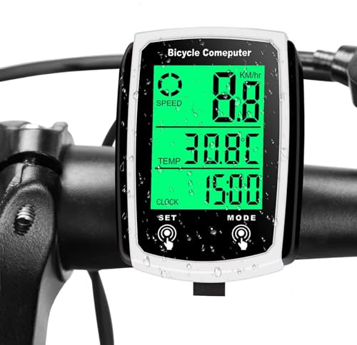 Velómetro de Bicicleta inalámbrica, computadora de Ciclo Impermeable con luz de Fondo LCD, velocímetro GPS para Bicicleta de Carretera y MTB