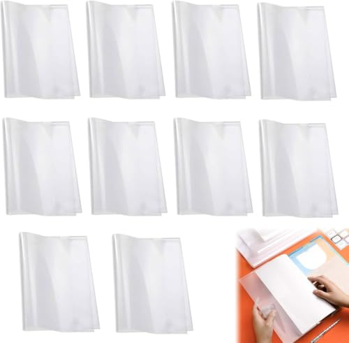 Buchumschlag,Transparent Buchumschlag 16K,Buchumschläge Schulbücher,Schutzhülle,Buchhülle Transparent,Buchumschläge Schulbücher,Wasserdichte Buchhülle,Für Das Home Office Der Schule,10 Stück