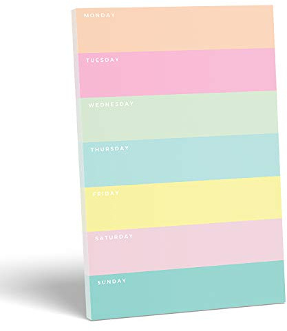 Daily Planner by Sweetzer & Orange - Undated 2026 pad – Colorblock Magnetic To Do List Notepad - Mon to Sun Agenda and Habit Tracker Organizer, Desk Pad for College Student, Office or Home