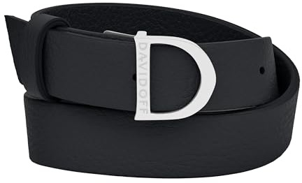DAVIDOFF ICON Bracelet - Pulsera de cuero para hombre de 2 vueltas - elegante brazalete liso - moderno accesorio con hebilla en forma de D