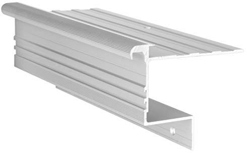 70 cm Treppenprofil STABIL 8,5 mm - Treppenkantenprofil für Treppenverkleidung und Treppenrenovierung - Farbe: Silber