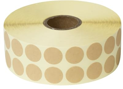 Prolac Markierungspunkte – 4000 Stück Bunte Klebepunkte auf Rolle, 15x15 - Kraftpapier Braun