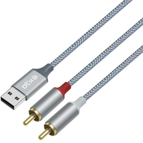 DCHAV 4 Fuß RCA auf USB Audio kabel Typ A auf 2 RCA Adapter kabel männlich 2RCA Y Splitter NylonGeflechtdraht rotweiße Schnittstelle