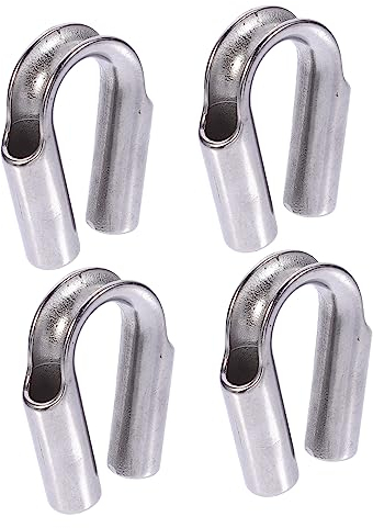 BUGUUYO 4 Stück Werkstück Stahlrohrseil Kettengehäuse Kabelklemmring 10 Mm Stahldrahtseil Drahtseilkauschen Boot-Takelage-Zubehör Metalldraht Und Kabel 10 Mm Seilkausche