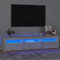 THOYTOUI TV-Schrank, Sideboard Fernseher Schrank TV unterschrank TV Aufsatz Mit Stauraum Geeignet für Küche Schlafzimmer Wohnstube mit LED-Leuchten Betongrau 180 x 35 x 40 cm