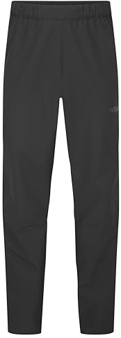Rab Men's Downpour Pants - Waterproof Breathable Rain Trousers for Hiking & Trekking - Black - Large/32 Inseam