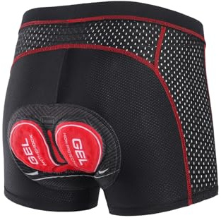 ARSUXEO Cuissard de Cyclisme rembourré Hommes Cuissard de vélo de Route MTB 4D Pad Underwear Liner Breathable 006K Rouge L
