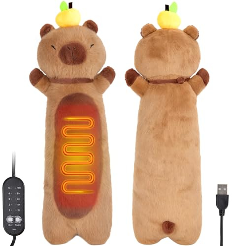 Capybara Heating Pad for Period Cramps - 21 Capybara Plush, Menstrual Neck Shoulder Pain Relief, USB Powered, Cute & Soft Stuffed Animal, Portable Electric Heat Pad, Christmas Gift for Women Wife