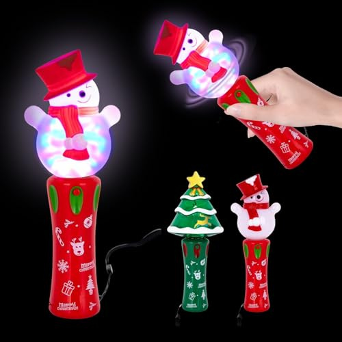 SPERMUOY Bacchetta magica di Natale per bambini, 2 pezzi di bacchetta magica di Natale, regalo per feste di Natale e bambini