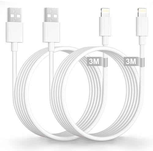 iPhone Charging Cable 3M, 2Pack[MFi Certified], USB to Lightning Cable 3M | Extra Long iPhone Fast Charging Cable USB Cable for Apple 14/13/12/11Pro/Max/XS/XR/X/8/7/6/5/SE/iPad Pro/Air/Mini
