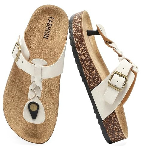 Filles Tongs Avec Boucle Réglable, Sandales D'été Garçon A Semelle En Liège | Unisexe Enfants Sandales Flip Flop, Claquettes Bain Antidérapantes, Chaussons Confortables Maison