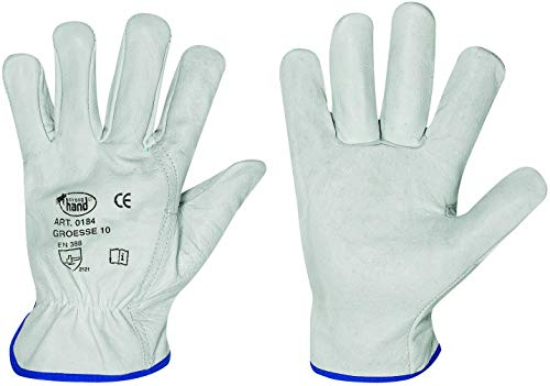 StrongHand HandschuhMan. Arbeitshandschuhe aus weichem Rindleder Fahrerhandschuhe Gr. 8-12 plus 1 Paar Gehörschutzstöpsel von 3M (9/L)