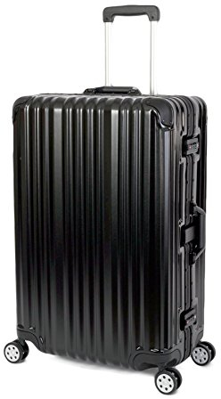 Travelhouse Koffer London - Aluminiumrahmen mit Polycarbonat Hartschale 4 Silent Move Doppelrollen – L-75cm Schwarz, 2X TSA Zahlenschloss, Reißverschlussfrei, 100L