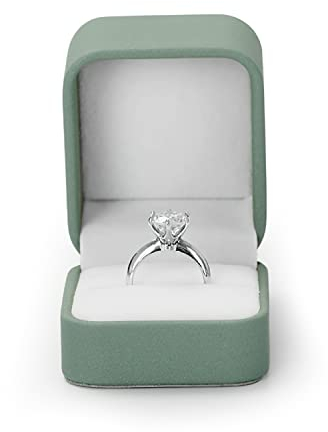 Oirlv Green Ring Box Elegant Ring Storage Box for Engagement Wedding Proposal Birthday Mothers Day