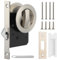 SWEWARM Sliding Pocket Door Lock, Robust Zinc Alloy Pocket Door Privacy Lock with Turn Knob, Bathroom Sliding Door Lock Latch Hardware, Fits Doors of 1.5-2’’ Thick, BATHROOM LOCK _1545