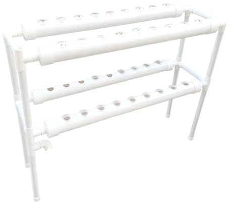 lousriyy Système de culture hydroponique à 36 trous - 4 tubes en PVC - Système de culture hydroponique - 2 couches - Kit de culture hydroponique sans terre - Installation hydroponique pour balcon,