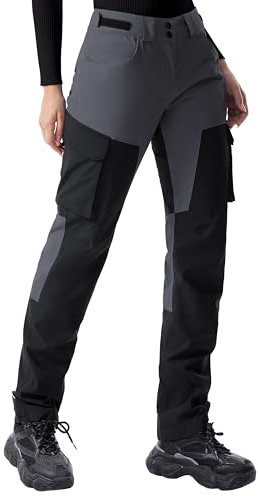 ATLASLAVA Wanderhose Damen Wasserdicht Arbeitshose Cargohose Strapazierfähige Winddicht für Outdoor-Aktivitäten