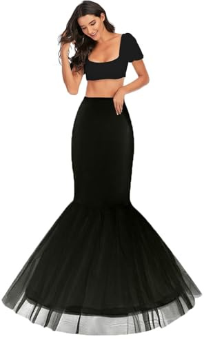 Mermaid Petticoat Wedding Hoop Petticoats Crinoline Skirt Hoops Underskirt Shaping Full Slips Fishtail Petti coat for Ball Gown Bridal Dress Prom Costume Shapewear 1 Ring Tail Underdress