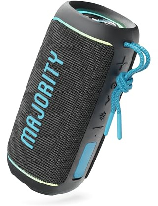 MAJORITY Move 2 Portable Speaker Wireless Bluetooth 6.0, IP67 Waterproof & Dust-Resistant, 30W Sound, 30H Long Battery Life, USB-C Charging, LED Lights, Compact & Lightweight