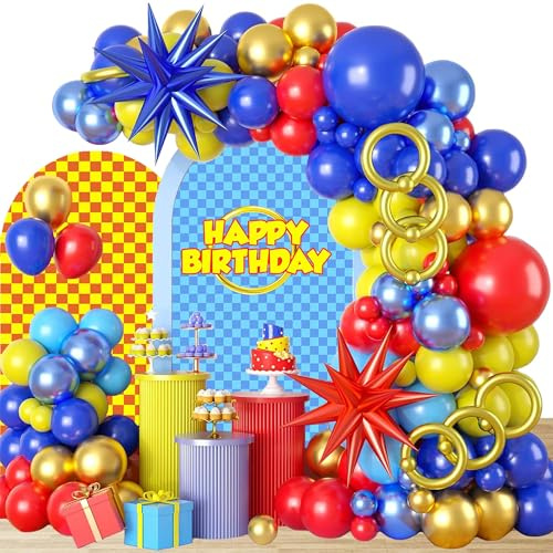 Kit de Guirnalda de Arco de Globos de Fiesta Hedgehog Globos de Cumpleaños Globos de Aluminio Hedgehog Decoraciones de Fiesta Temática