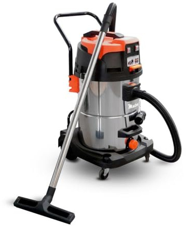 MATOR - Aspirador Industrial Profesional Swift TB319 70L-2B. Aspirador Potente seco y húmedo. 2 Motores de 1200W (2400W). Depósito de 70 litros de Capacidad de Acero Inoxidable.