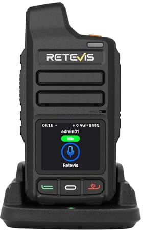 Retevis L71 4G Walkie Talkie, Radio a Portata Illimitata con Tipo C, Supporto Wi-Fi e Zello, 4000 mAh, Radio Bidirezionali PoC Portatili per Viaggi all'aperto in Famiglia (1 Pz, Nero)