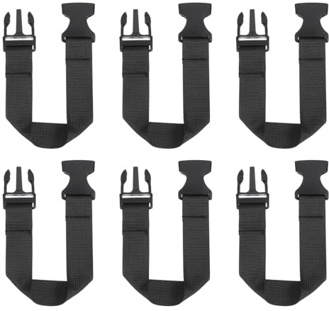 QUARKZMAN 6 Pezzi Cintura di Estensione per Marsupio, 30 X 2.5 Cm Cintura di Estensione per Marsupio, Borsa, Zaino, Nero