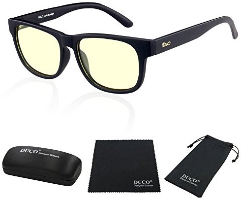 DUCO Blue Light Blocking Glasses Gamer Glasses and Computer Eyewear Anti-Glare Protection Anti-Fatigue Anti UV Glasses for Smartphone Screens, Computer or TV