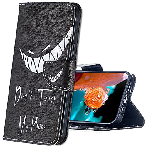 MRSTER Coque Huawei P Smart Z Housse, Bookstyle Étui Motif Coloré Imprimé Housse PU Etui en Cuir Portefeuille de Protection Etui à Rabat pour Huawei P Smart Z. BF Bad Smile