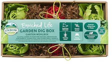Oxbow Enriched Life Scatola da Scavo a Tema Giardino - Giocattoli per Conigli, Porcellini d'India, Criceti