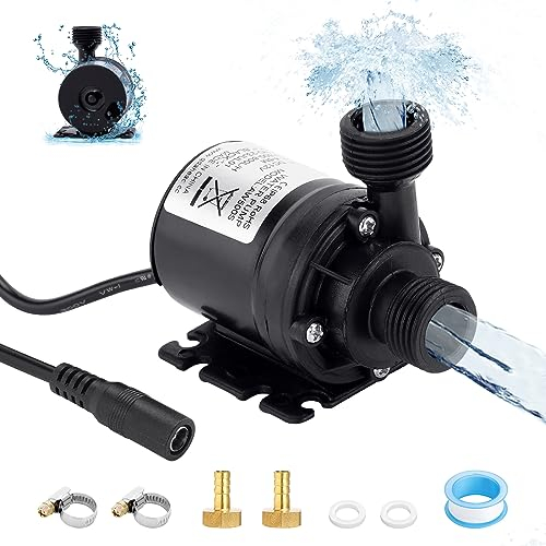 HSEAMALL DC 12V Mini Bomba de agua con adaptador, bomba de agua sumergible sin escobillas, bomba de anfibios para estanque, acuario, acuario, fuente solar, piscina, circulación de agua