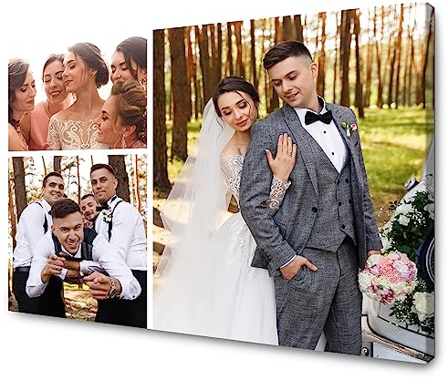 GP TONER Tela personalizzata Collage fotografico Tela personalizzata con la tua foto orizzontale Tela stampata su telaio Tele decorative formato 40x30 cm