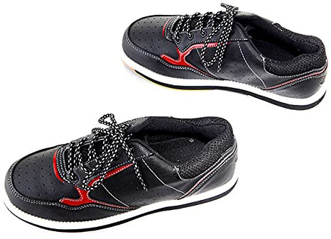 DAMANDO Bowling Shoes for Women, Ladies Leather Lawn Bowls Shoes Fashion Bowling Trainers,Black,5 UK