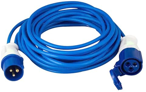 TWSOUL 16A Caravan Hook Up Cable, 3 Pin UK Electric Hook Up For Camping, 240V Mains Supply Electric Hook Up For Campervan (5 M)