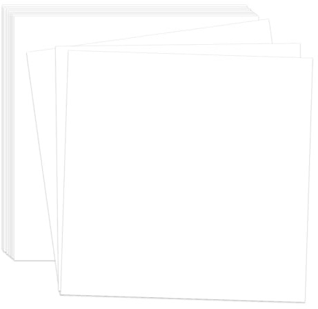 Vit kartong 30 x 30 cm klippbok papper omslagspapper 30 ark 38 kg / 230 gsm tjockt hantverk papperskort lager för scrapbooking, hem, skola, kontor, hantverk målning konstverk