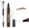 Microblading Augenbrauenstifte mit 4 Gabelspitze, 2024 Augenbrauenstift HäRchenzeichnung, Magischer 3D Wasserfest Augenbrauenstift mit Brush, Wischfest Langanhaltenden, Natürlich, Feiner (Dunkelbraun)