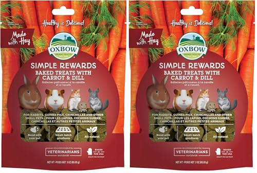 Oxbow New Simple Rewards Naturale a Forno Cotto dolcetti con Carote, aneto e Timothy Hay (Confezione da 2)