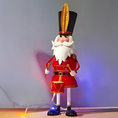 Marco Paul - Decoraciones de Papá Noel de Navidad – Figura de Papá Noel de metal grande de 22 cm para decoración de mesa de Navidad, decoraciones de ventana de Navidad, decoraciones de Navidad para el