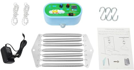 Elektrische Wiege-Steuerung,Baby-Schaukel-Controller mit 10-Stufen-Geschwindigkeit & Musik,Tragfähigkeit 20kg,Für Babys 0-12 Monate (Silber/Grün, EU-Stecker)