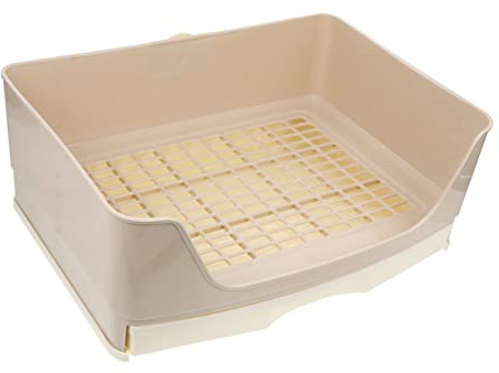 WEKAMOS Orinal De Conejo Grande Cajón Extraíble, Bandeja De Plástico Beige Antideslizante, Adecuado para Conejos Adultos y Cobayas, Entrenamiento para IR Al Baño Casa