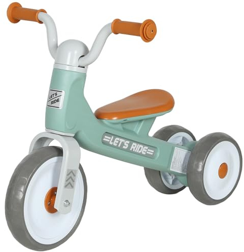 AIYAPLAY Bicicleta sin Pedales para Niños de 12 a 36 Meses, Bicicleta de Equilibrio con Ruedas Silenciosas y Resistentes a Pinchazos, Manillares con Giro Limitado a 60°, Verde