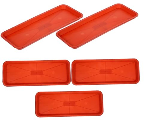 DIYEAH 5 Pezzi Vassoio Rettangolare per Piante da Davanzale in Plastica Resistente PP Sottovaso Antiperdite per Fioriere Vaschetta Contenitore Acqua per Piante da Interno ed Esterno Base
