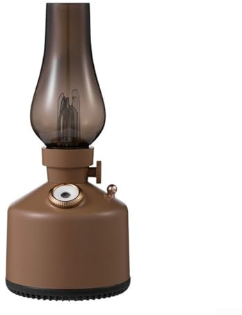 Niceminiwall Humidificador recargable por USB con difusor de aceites esenciales de aromaterapia, diseño de lámpara de combustible de estilo retro para uso en casa y oficina, luz nocturna regulable