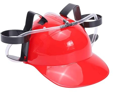 Vhjlfig Casco para beber cerveza de soda PP 28 x 17,5 x 15 cm, sombrero para beber cervezas y refrescos, cascos para eventos deportivos, cervezas, bebidas, casco, manos libres, dispensador de bebidas