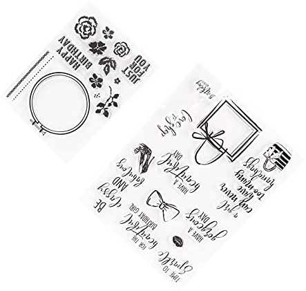 Masyrt 2st Transparent Stämpel, Gör-det-själv återvinningsbar Hudvänlig Gummistämpel för Korttillverkning Scrapbooking Presentetikett