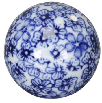 netproshop simkulor, flytande dekorativa kulor, porslin, diameter 4–6–7,5 cm, färg: blå blomma, urval 1:6 cm
