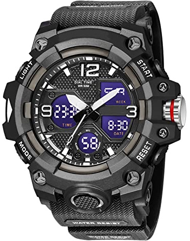 findtime Montres numériques pour homme étanches 50M double affichage analogique-numérique montres de sport de plein air lumineuses montres tactiques militaires pour homme alarme chronomètre