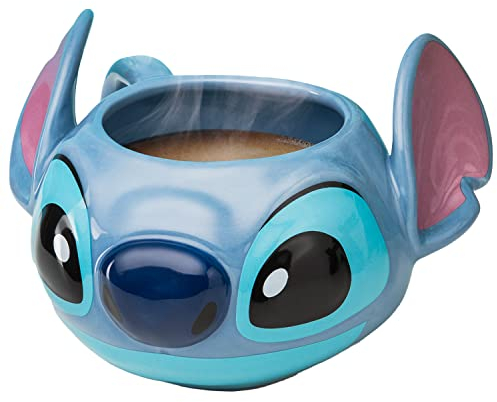 Stitch Tassenform - Offiziell lizenziertes Disney-Merchandise, handbemalte Lilo Keramiktasse, 450 ml (15 oz)